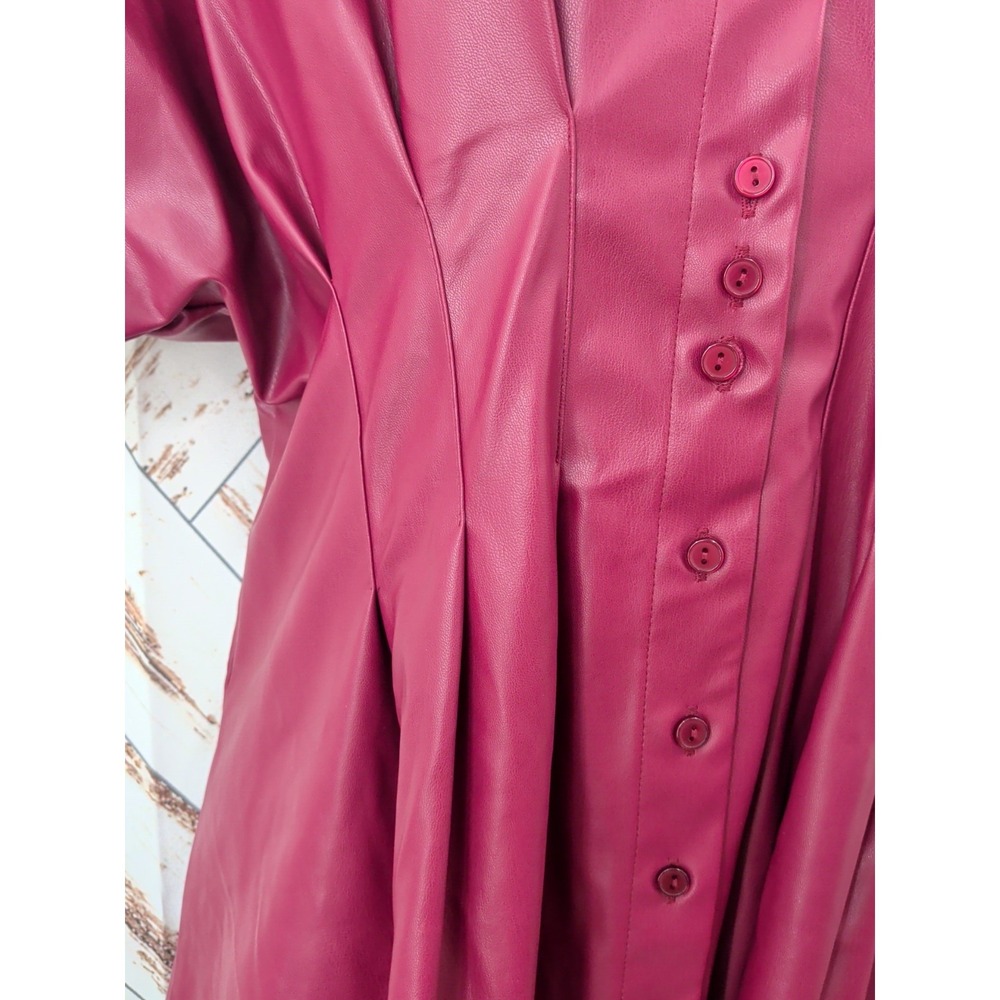 Anthropologie x Exquise The Tobie Faux Leather Mini Shirt Dress - Picture 5 of 11